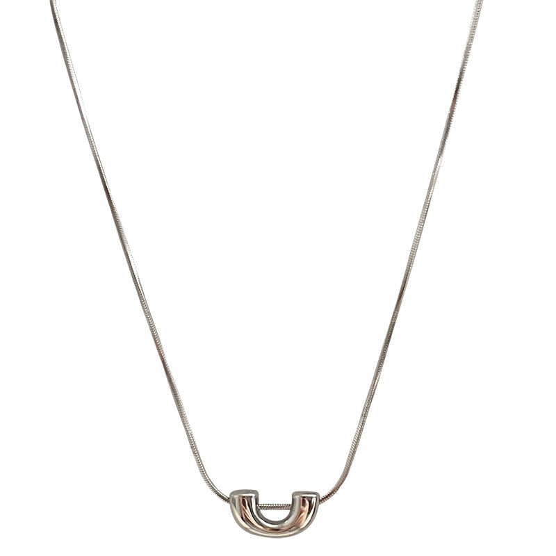 Wholesale U-shaped pendant titanium steel non-fading clavicle chain